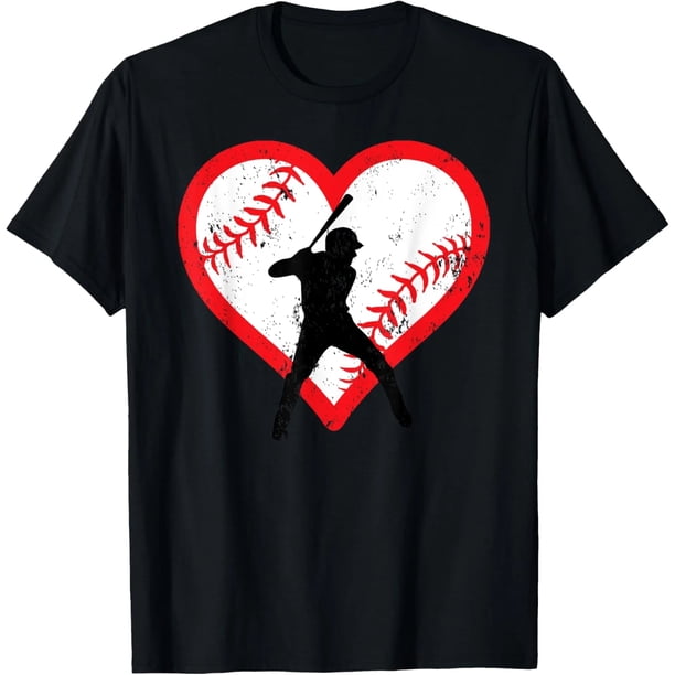 Camiseta de Béisbol Corazón para el Día de San Valentín - Regalo para Adolescentes y Niños