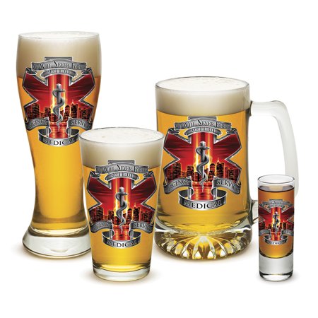 

4 Piece Gift Glass Collector Set EMT EMS Paramedic Tribute High Honor