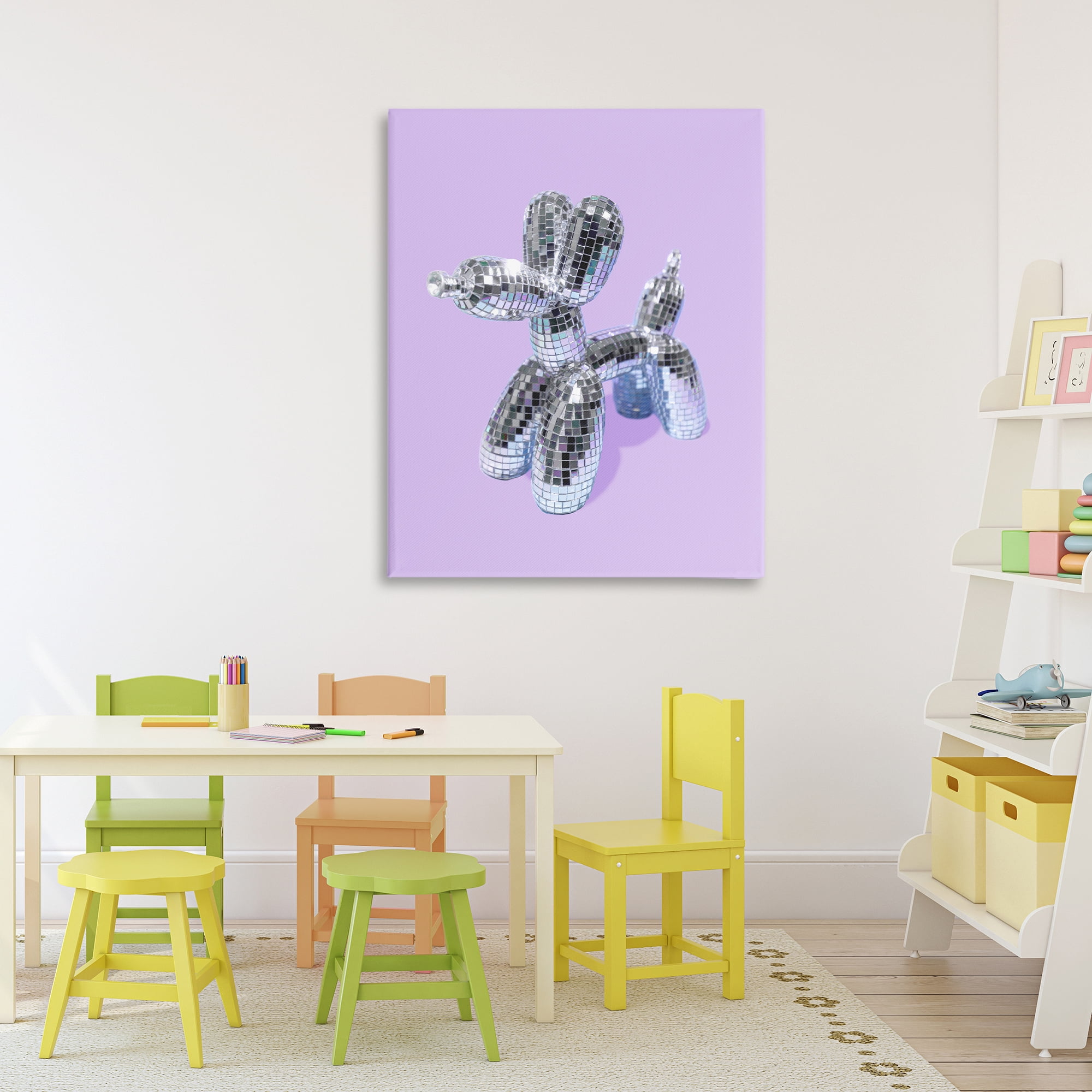 Stupell Industries Disco Balloon Animal on Lilac Canvas Wall Art, design by LISH Creative