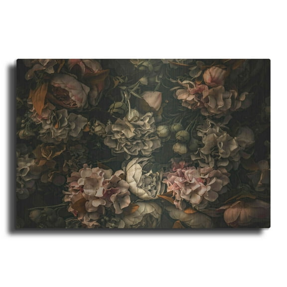 Luxe Metal Art 'Dark Floral Arrangement' by Incado, Metal Wall Art, 36"x24"