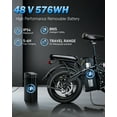 thumbnail image 3 of XKJ Electric Bike for Adults,500W Brushless Motor Ebike with 48V 12Ah Removable Battery,Multi-Shock Absorption,Commuter Electric Bicycle,UL2849, 3 of 11
