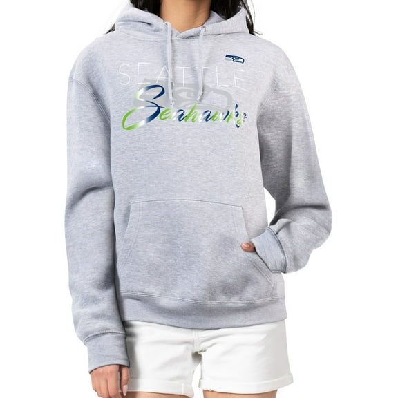 Women's G-III 4Her by Carl Banks Gray Seattle Seahawks Shadow Logo Fleece Pullover Hoodie