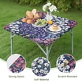 thumbnail image 4 of Pioneer Flower Floral Print Pattern Square Fitted Tablecloth with Elastic Edge,Square Table Cover,Washable Elastic Table Cover for Home Kitchen Party Decor 34"x34", 4 of 6