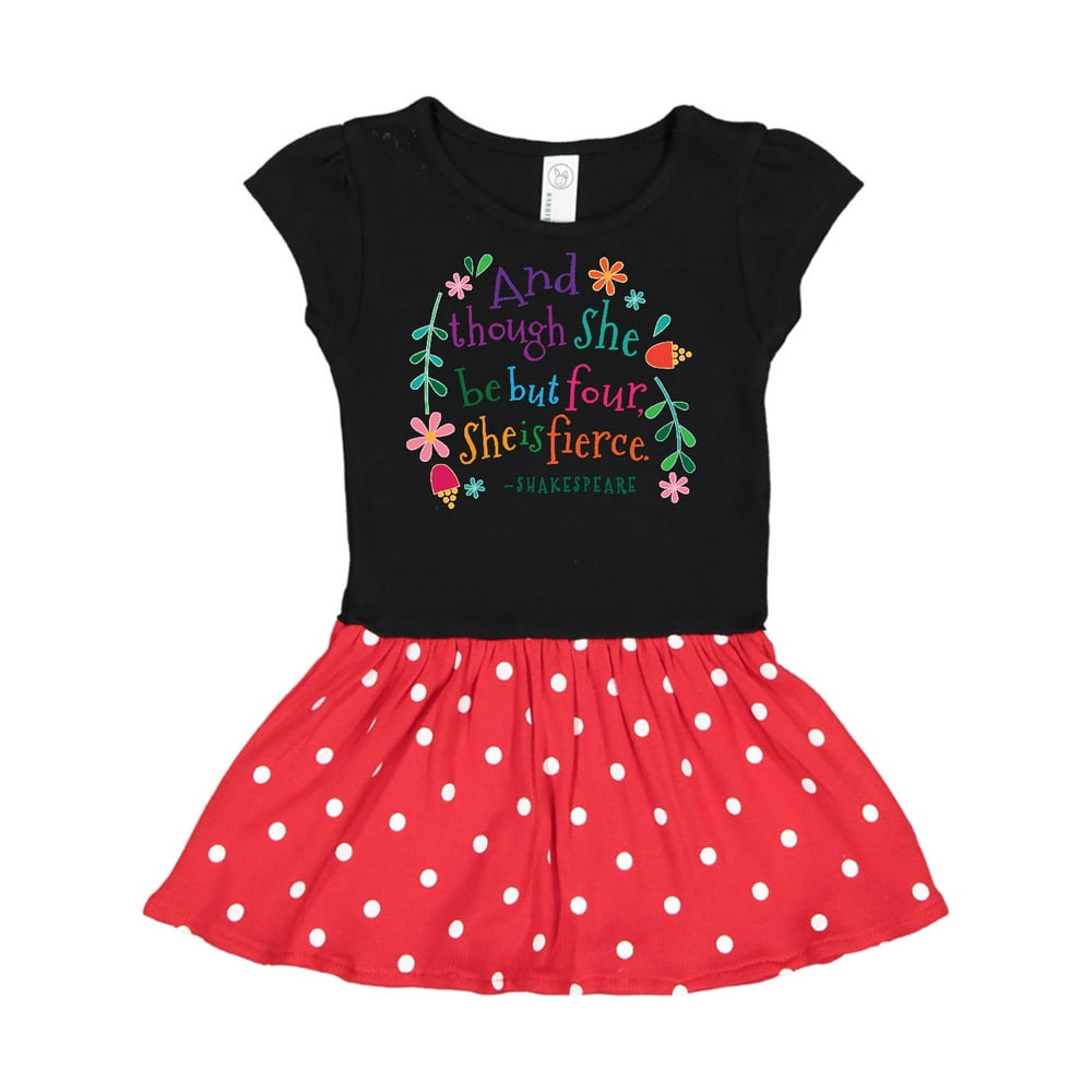4th Birthday She is Fierce 4 Year Old Girl Toddler Dress