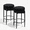 Black, variant on Skandiquip Set of 2 24" Backless Counter Bar Stools, Boucle Padded Round Seat Metal Base, White