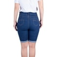 thumbnail image 3 of 2Luver, Women's, 5 Pocket Basic Ripped Denim Bermuda Jeans Shorts, Blue, 5, 3 of 3