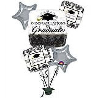 PMU Graduation "Best Grad" Black, White and Silver Foil Balloon Bouquet