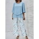 thumbnail image 2 of Top y pantalones LOZ de 2 piezas azules de doble capa para mujer, 2 of 6