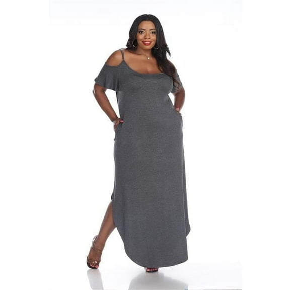 MTRPS3101-03-3XL Maternity Reta Maxi Dress, Charcoal - 3XL