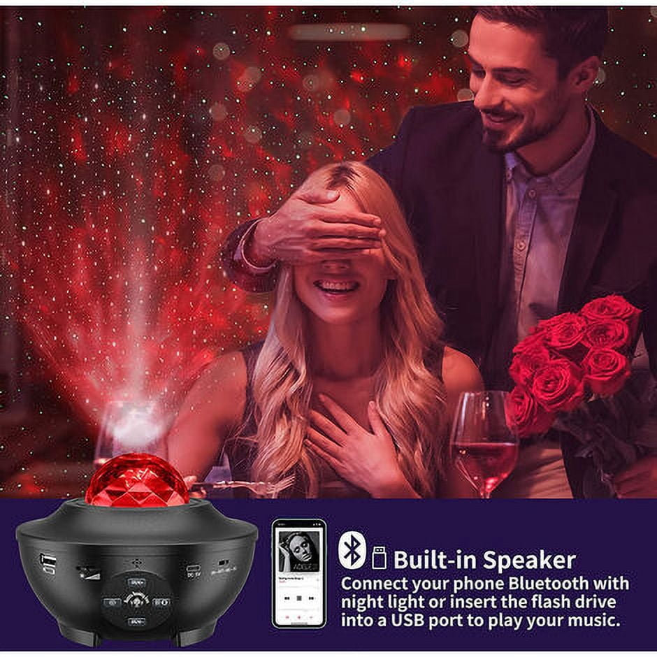 Star Projector, Star Light Galaxy Projector Led Planetarium Star Light Projector, Children's Night Light with Voice Control/Bluetooth/Timer for Baby Room Home Decoration