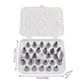 thumbnail image 3 of 26-Piece Stainless Steel Russian Piping Tips Set - Professional Cake Decorating Nozzles for Ruffles, Pleated Skirts & Fondant Designs - Complete Baking Tools for Cakes, Cupcakes & Cookies, 3 of 5