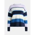 thumbnail image 5 of Time and Tru Women’s Brushed Stripe Sweater, Midweight, Sizes XS-XXXL, 5 of 5