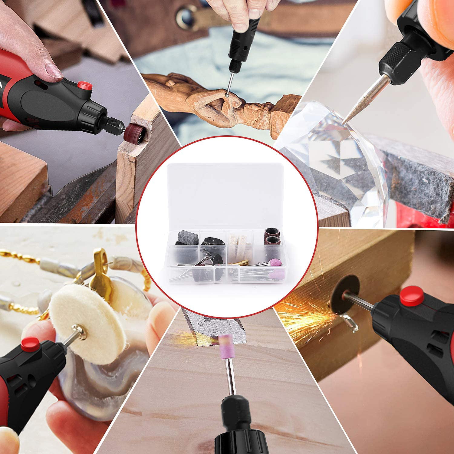 Craft Projects Sanding Rotary Tool Kit Meterk 160W Rotary Tool with Flex shaft 6-Speed Drilling Perfect for DIY Creations 8000-35000rpm Cutting Polishing and Engraving 83pcs Accessories