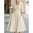 thumbnail image 4 of Women'S Vintage Dress Fall Fit Long Sleeve Elegant Cocktail Party Formal Church Dresses White XXL, 4 of 7