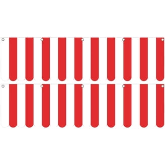 Personalized Circus Stripes Birthday Bunting Banner - Red & White, 12 Flags, Custom Text Option