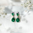 thumbnail image 4 of Rosec Jewels Certified Lab Grown Emerald Teardrop Earrings for Women (AAAA Quality) - Ready to Gift with Jewelry Box, 14K White Gold, 4 of 8