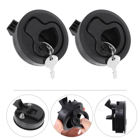 QIFULL 4Pcs Flush Marine Hatch Locks Black Rubber Boat Lid Latches Corrosion Resistant