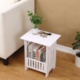 thumbnail image 5 of White Modern Bedside Table Bedroom Nightstand End Table Plant Stand Holder Storage Rack Organizer, 5 of 7