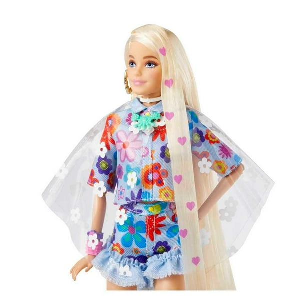 Muñeca Barbie Extra Conjunto de Flores Bodega Aurrera en línea