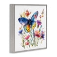 thumbnail image 3 of Stupell Industries Modern Blue Toned Butterfly Garden Gray Framed Giclee Art, 24 x 24, by LSR Design Studio, 3 of 8