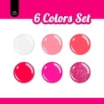 thumbnail image 2 of Set de esmaltes de uñas en gel con forma de escarabajos, 6 colores, rosa intenso y rojo, 2 of 7