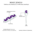 thumbnail image 5 of Rosec Jewels Natural Amethyst Half Eternity Ring (AAA Grade) - Natural Amethyst and Diamond Ring - Ready to Gift for Anniversary, 14K White Gold, US 13.00, 5 of 8