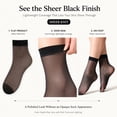 thumbnail image 5 of 10 Pairs Black Women's Silky Anti-Slip Cotton Sole Sheer Ankle High Tights Hosiery Socks Reinforced Toe 10 Pairs Women's Ankle High Sheer Socks, 5 of 9