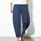 thumbnail image 2 of Pantalones para hombre, pantalones casuales sueltos de lino, pantalones de hombre de hip hop, anchos de algodón, nuevos en Harajuku Y2k, estilo coreano clásico, elegante, venta larga, 2 of 5