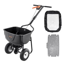 VEVOR Walk Behind Spreader, 60LBS Capacity, Push Spreader with Hopper Grate, 0-9.8 ft Spreading Width, 8 in All Terrain Pneumatic Tires, Garden & Lawn Broadcast Spreaders, for Seed, Fertilizer
