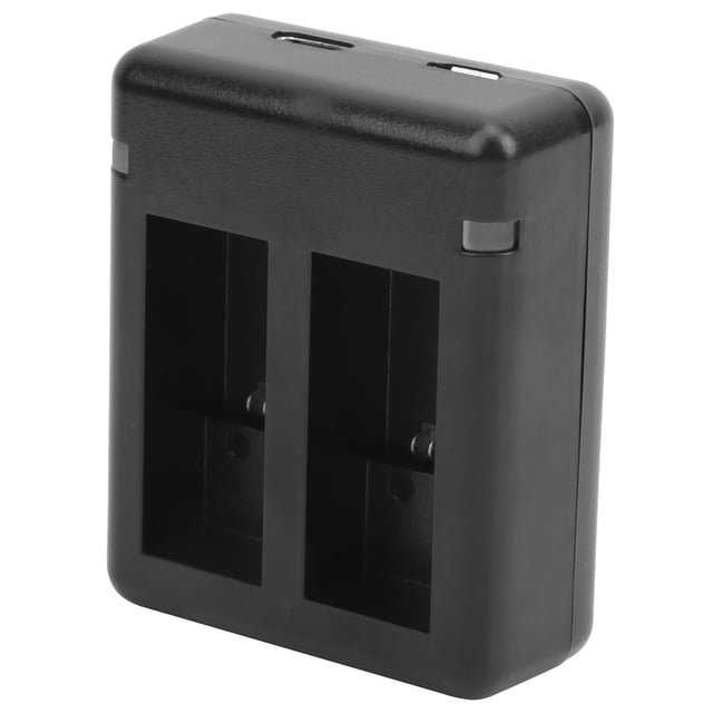 Dual Port Battery Charger, Plastic Lightweight Double Channel Camera Battery Charger, Portable with Circuit Automatic for Camera Battery 9