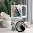 thumbnail image 2 of Personalized Falcon Bird Lover Tumbler 40oz With Handle & Straw - Stainless Steel Coffee Mug With Lid - Cute Animal Gift For Women Girls On Birthday Christmas - Custom Name Option Available, 2 of 6
