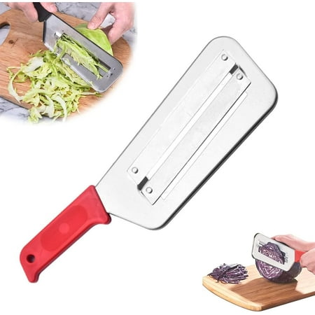 

Stainless Steel Shredder Knife 2025 Upgraded Stainless Steel Cabbage Shredder Multifunctional S-tainless Steel Dual Blade Julienne Cutter for Coleslaw Sauerkraut and Fish Scale Cleaning (Black)