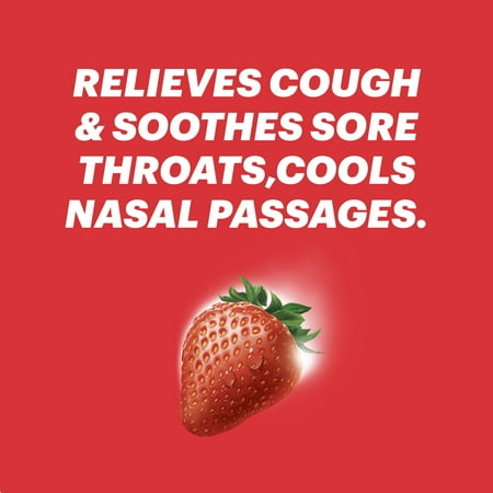 HALLS Relief Strawberry Cough Drops, 30 Drops