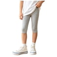 thumbnail image 3 of JFOPQVSM 3 Pack Cotton Cropped Leggings for Girls 3/4 Pants Basic Girls Capri Leggings (3-12Y), 3 of 7