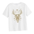 thumbnail image 4 of Camisetas de manga corta para mujer, ropa de calle con ajuste holgado de dibujos animados, redondas Blanco, 4 of 8