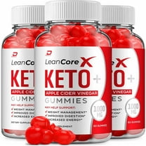 Lean Core X Keto ACV Gummies Supplement- LeanCoreX Apple Cider Vinegar 1000MG, Vitamin B12, 3 Pack, 180 Gummies