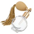 thumbnail image 2 of Small Clear Crystal Perfume Bottle with Gold Long Spray Tassels Atomizer Pump Vintage Refillable Glass Bottles for Makeup Tool, 2 of 4