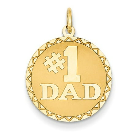 14k Yellow Gold Engravable #1 Dad Pendant