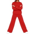 thumbnail image 7 of Tiweut Sweatsuits Women 2 Piece Outfit Sweatshirt and Sweatpant Sets Fall Clothing Track Suits,Red, 7 of 7
