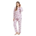 thumbnail image 4 of GLOBAL 100% Cotton Pajamas for Women Notch Collar Pjs Cozy Button Down Homewear with Pockets, Spring & Summer, 2-Piece, Sizes S to 3X, 4 of 6