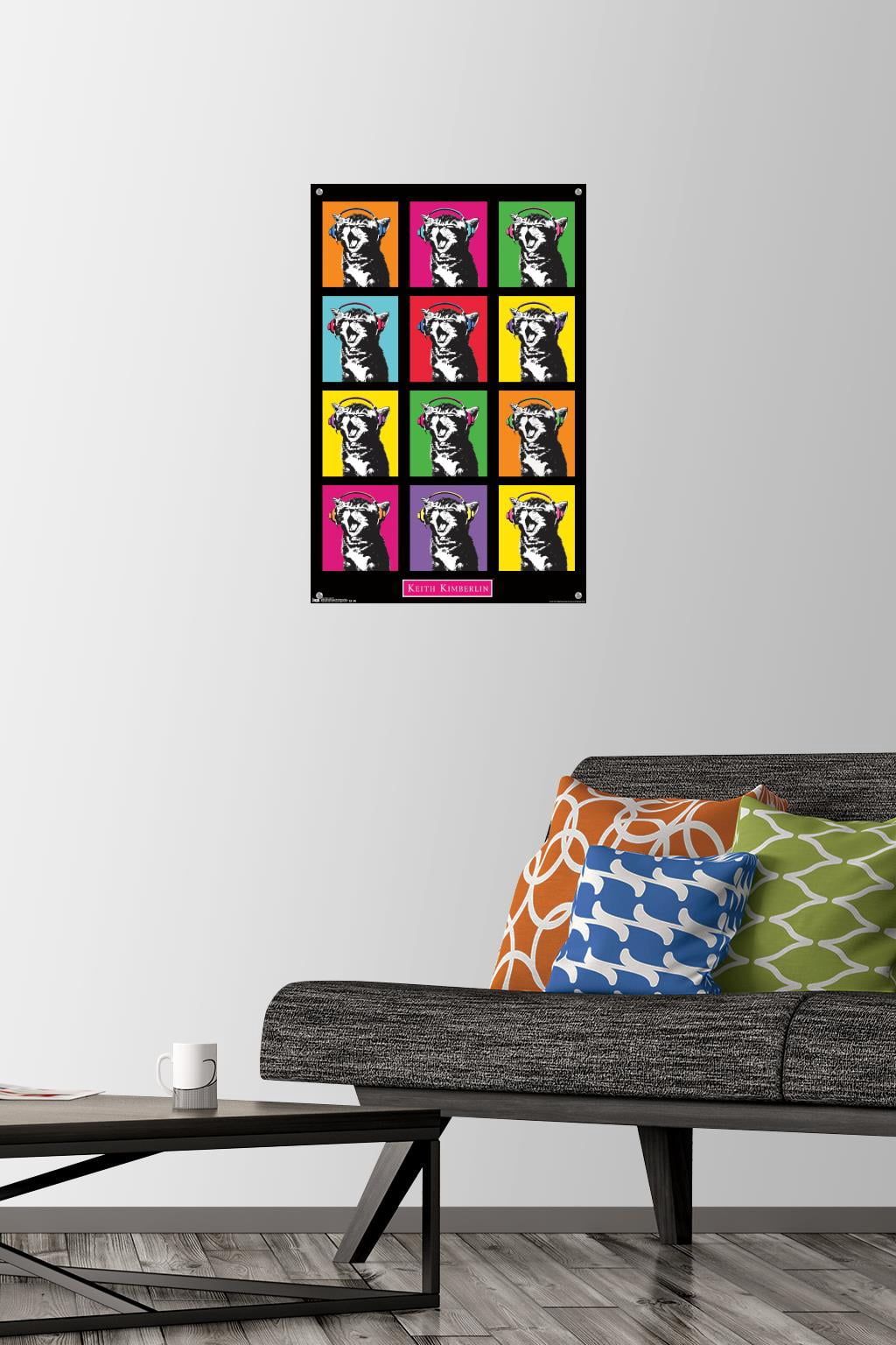 Keith Kimberlin - Kitten - Pop Grid Wall Poster with Push Pins, 14.725" x 22.375"