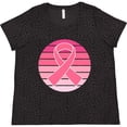 thumbnail image 3 of Inktastic Breast Cancer Pink Ribbon Retro Women's Plus Size T-Shirt, 3 of 5