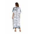 thumbnail image 6 of Beautybatik Grey Women Hippie Tie Dye Caftan Kaftan Loungewear Maxi Plus Size Long Dress 1X, 6 of 6