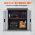 thumbnail image 6 of Wall Mounted Tool Cabinet, 26" Metal Garage Storage Locker with Magnetic Door, Adjustable Shelves, 240 lb Capacity for Home, Office, Warehouse - Black, 6 of 12