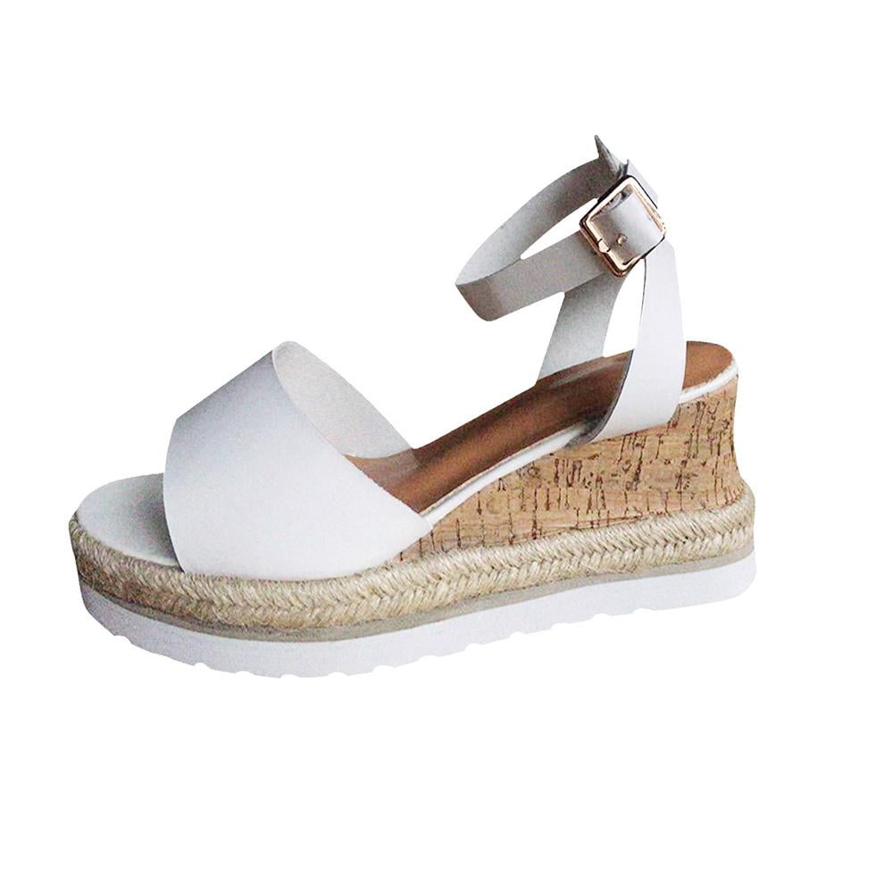 IMSHIE Jute Rope Wedge Sandals for Women, Women's Platform Sandals