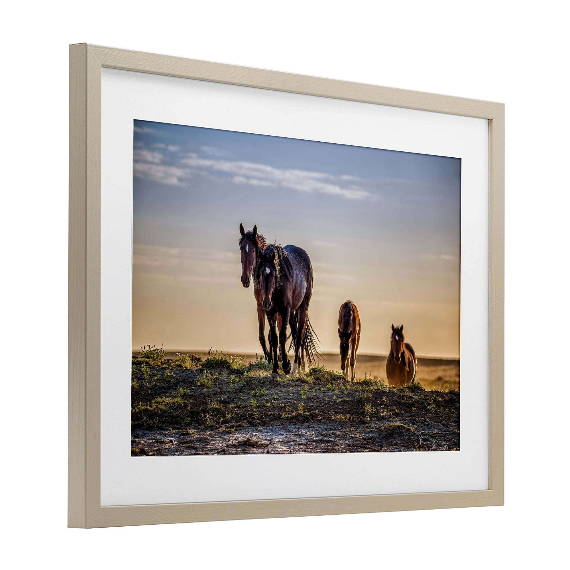 Stupell Industries Horses Coming Home Birch Framed Print Under Glass, design by Tim West