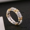 thumbnail image 4 of New Luxury Sparkling Zirconia Cross Ring for Women - Fashionable Simple Circle Design, 4 of 4