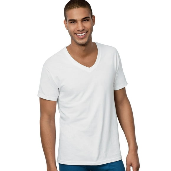 Hanes Ultimate Men's 5-Pack Comfortsoft V-Neck Tee,White,Medium