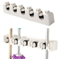 GOOHOCHY Hanging over Door Storage Mop Hanger Position with Hooks Holder