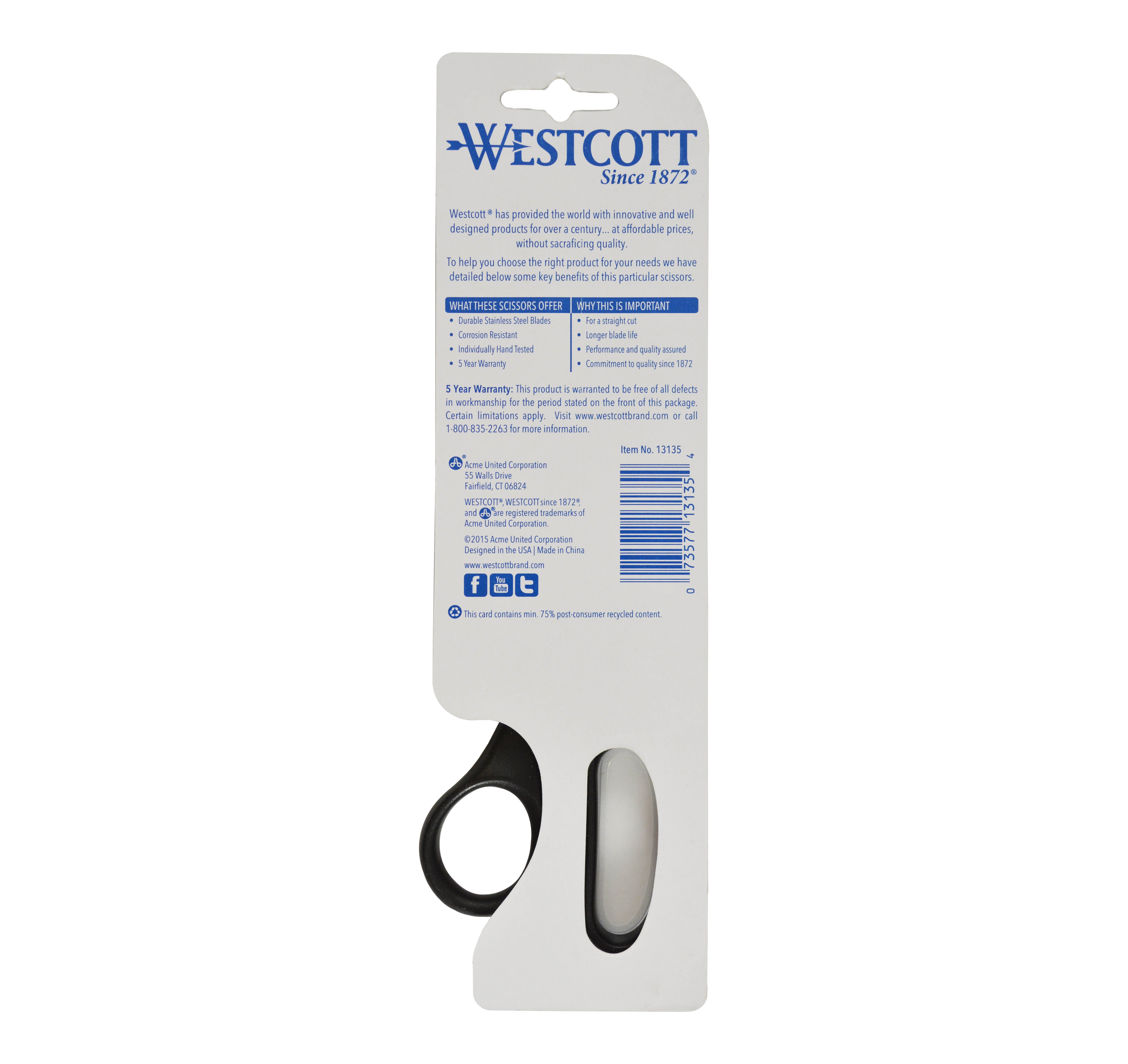 Westcott® SCISSORS,8 ,KE BSC ST,BK 15583, 1 - Foods Co.